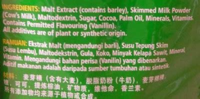 milo malaysia ingredients.